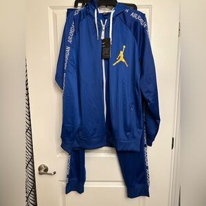 Air Jordan men's blue taped tricot tracksuit